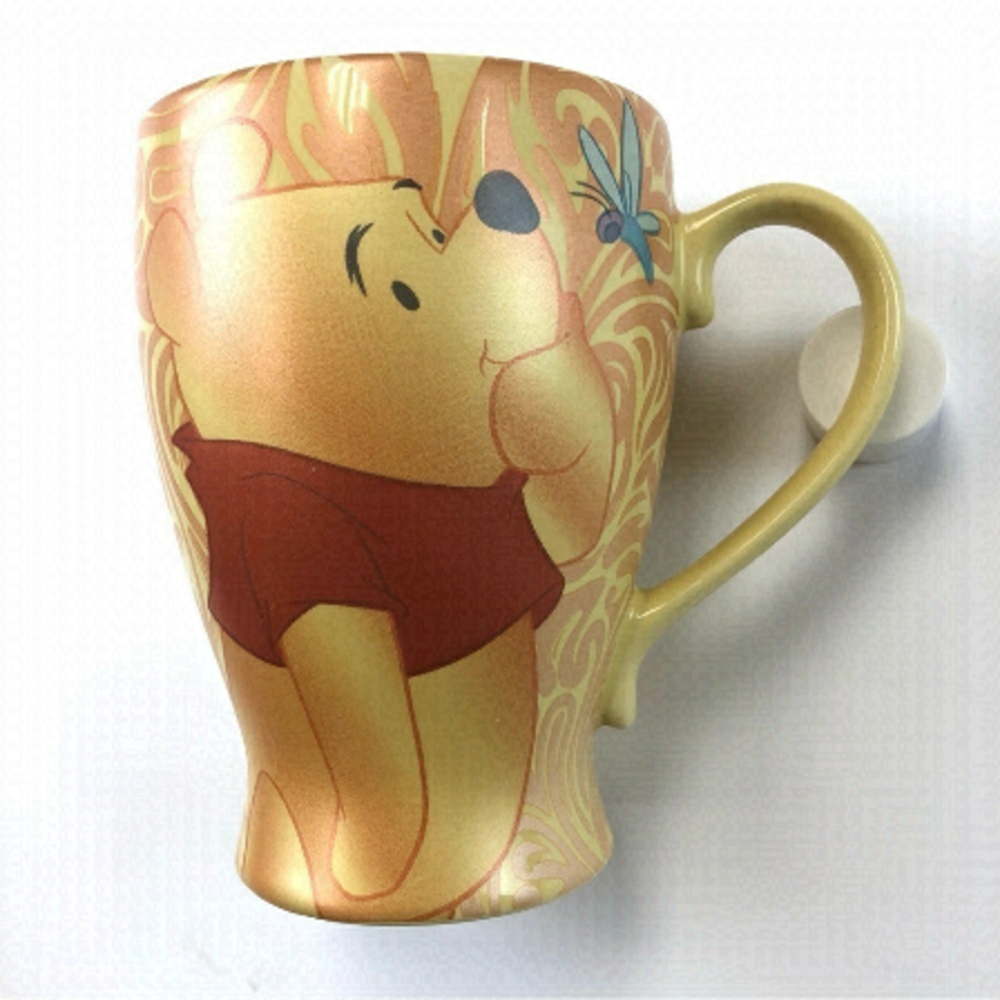 Winnie the Pooh gold lustre double sided image Disney Store mug